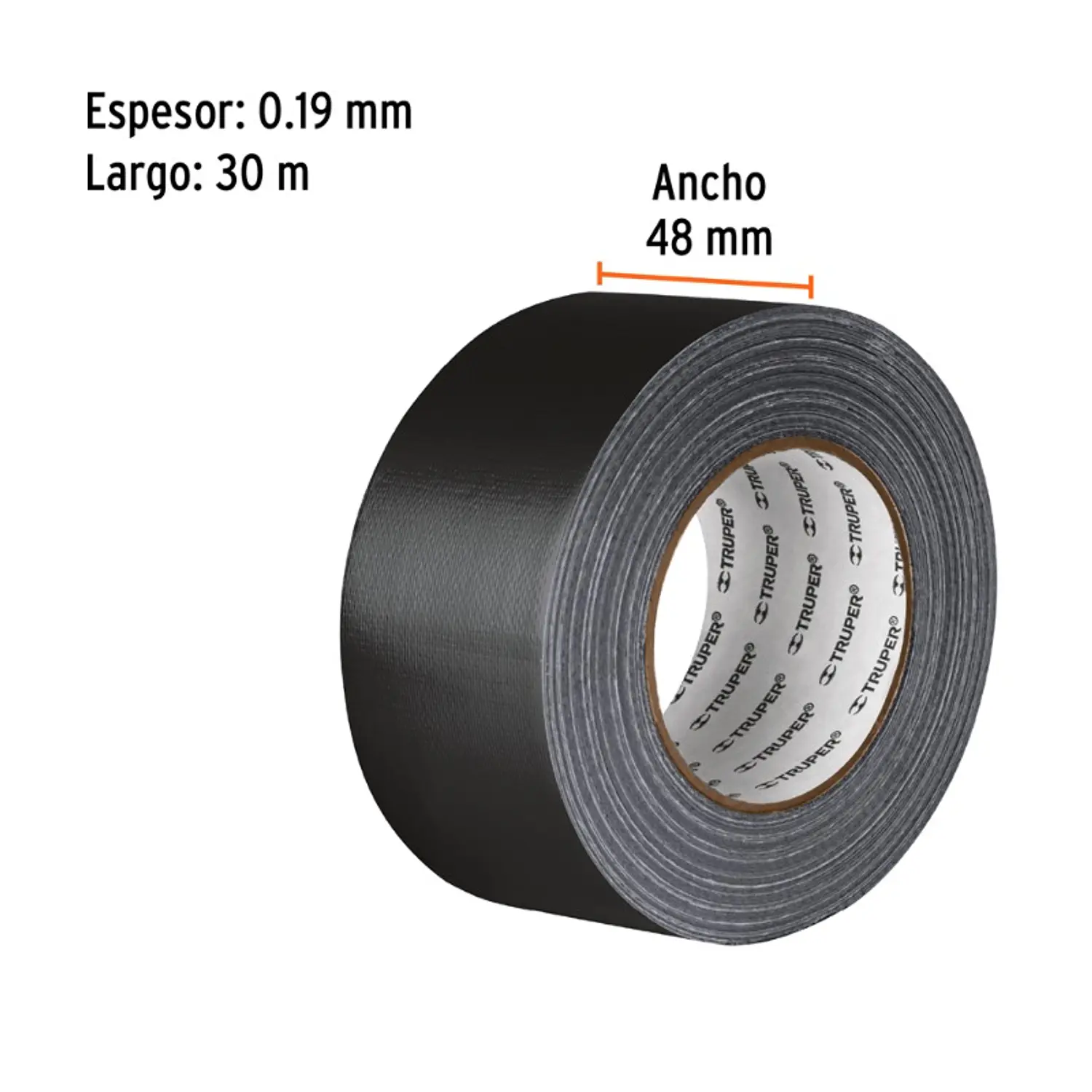 CINTA P/DUCTOS TRUPER NEGRA ADHESIVO TERMOFUSIBLE (PQTE 4 ROLLOS) #CDU-30XN (103062)