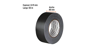 CINTA P/DUCTOS TRUPER NEGRA ADHESIVO TERMOFUSIBLE (PQTE 4 ROLLOS) #CDU-50XN (103063)