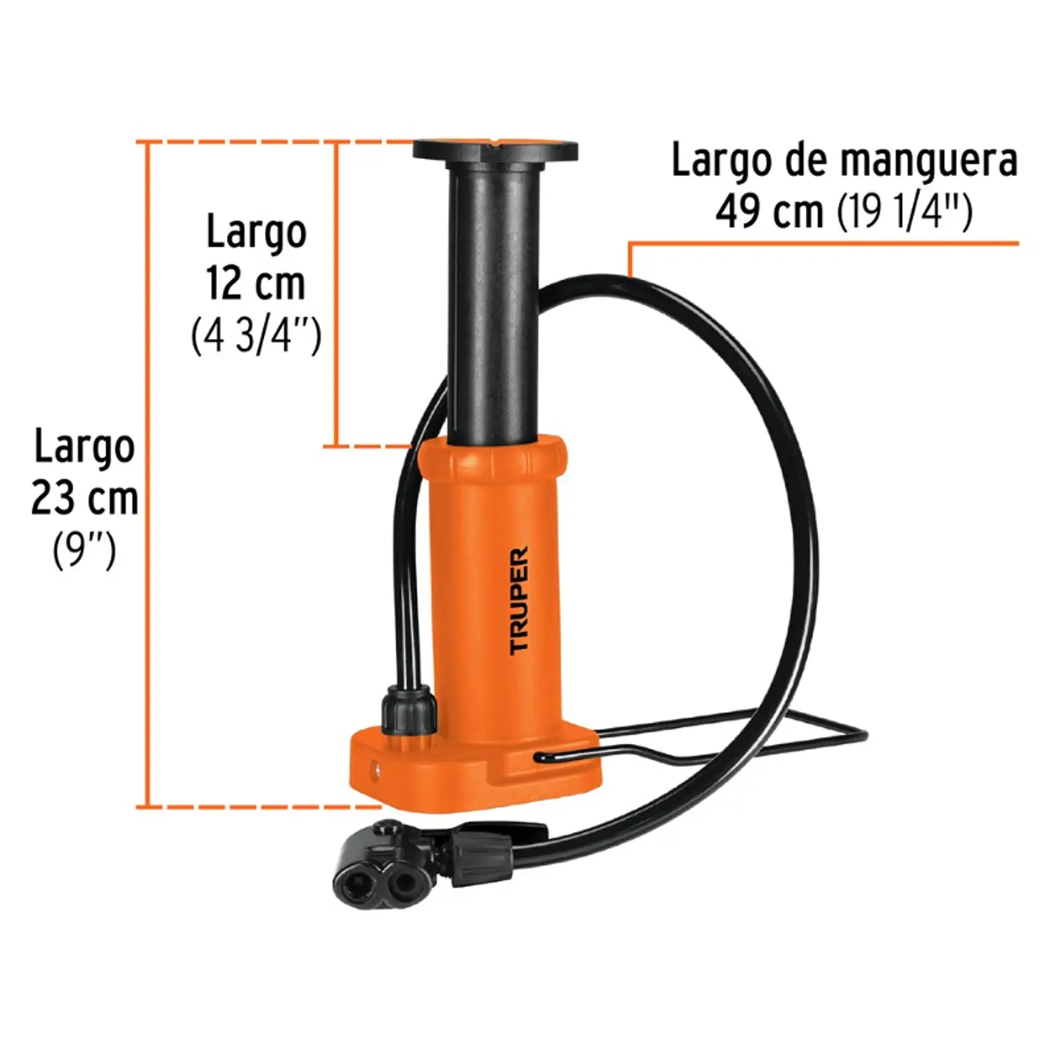 BOMBIN TRUPER DE PEDAL SOPORTE METALICO ABATIBLE 60 PSI # BOPE-60 (101667)