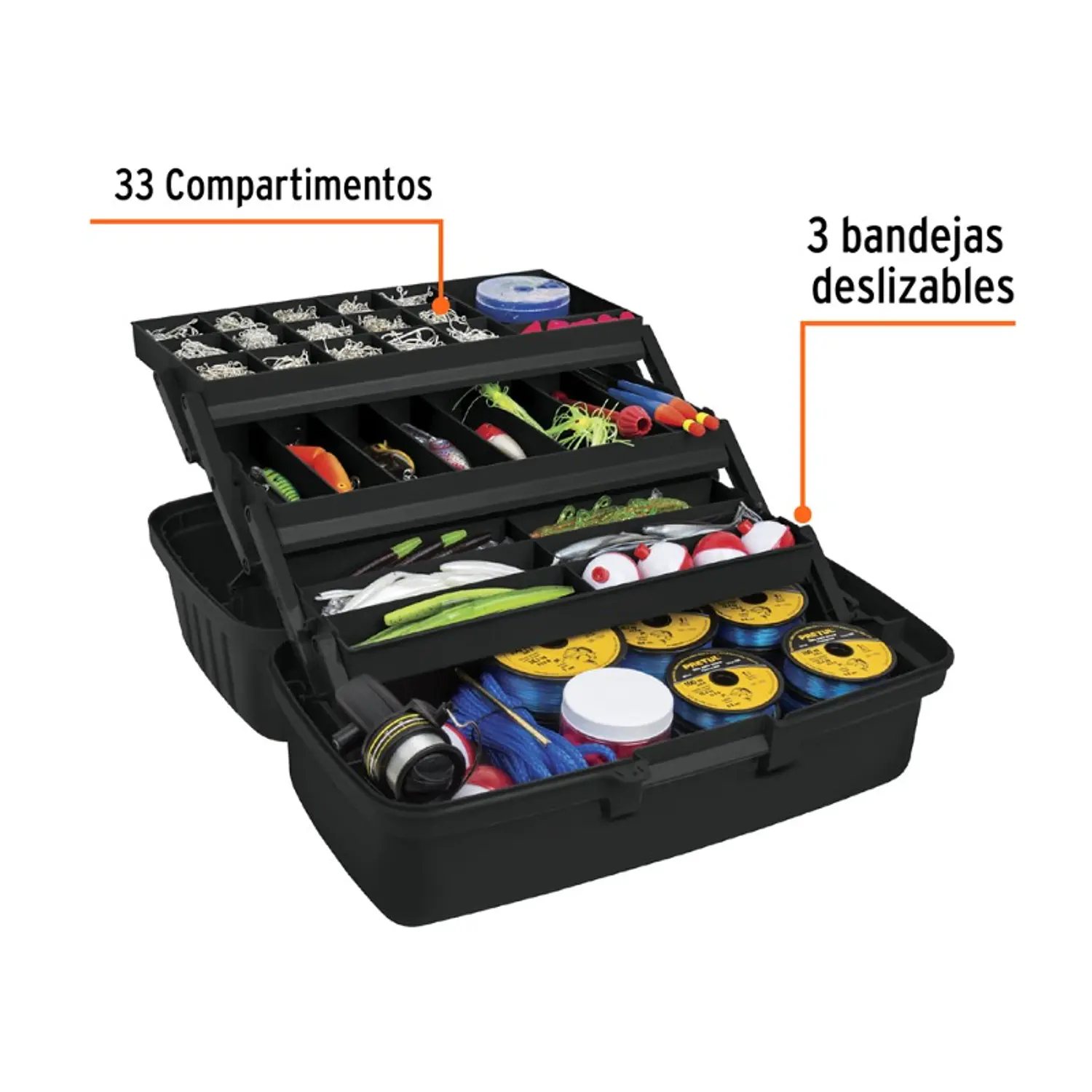 CAJA PARA PESCA TRUPER POLIPROPILENO 16