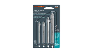 BROCA PARA VIDRIO-AZULEJO TRUPER JGO.4 PIEZAS # JBVI-4 (101798)