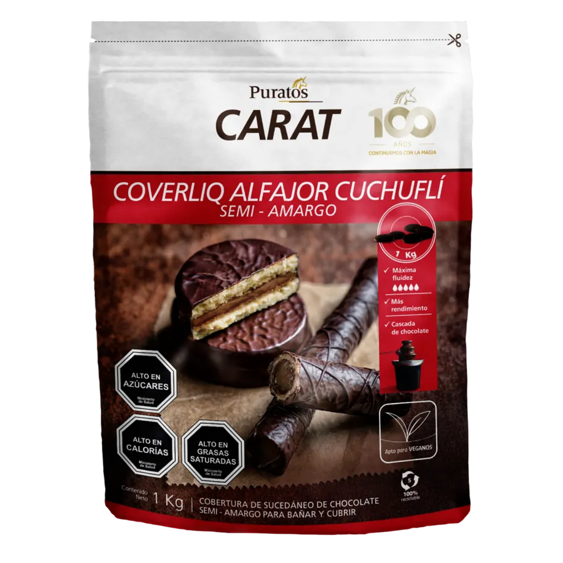 Chocolate Carat Coverliq Alfajor Cuchuflí 1 Kg 1