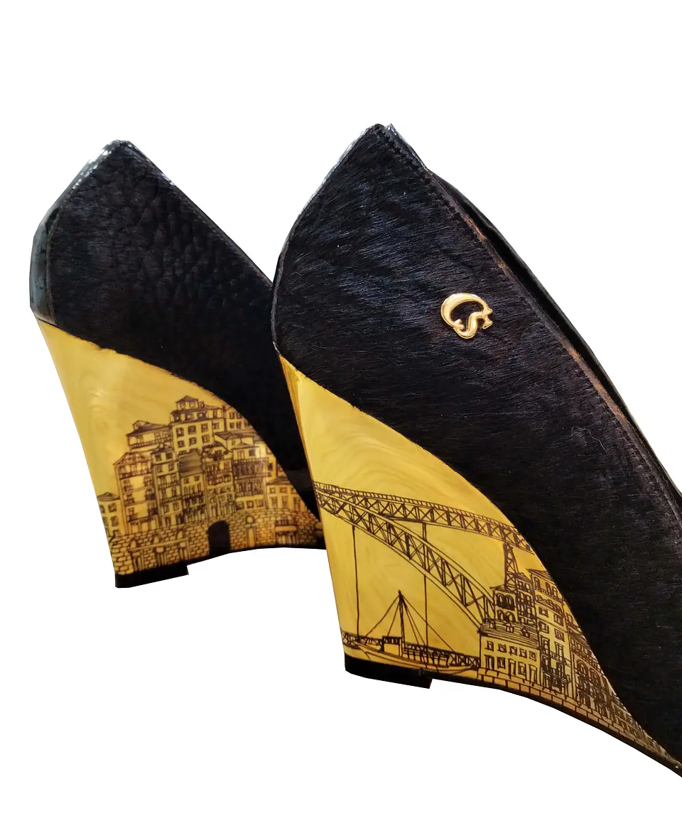 golden wedge high heels  1