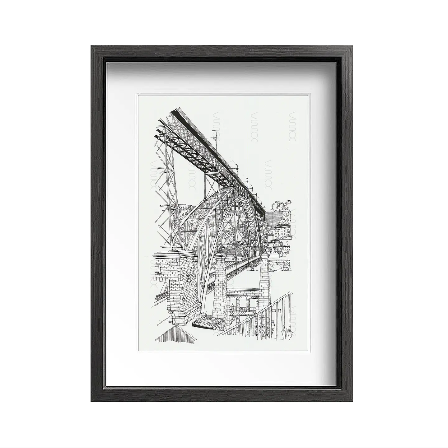 Ponte Luis I + pilares da ponte pencil /Luis I bridge + suspension bridge pillars 2