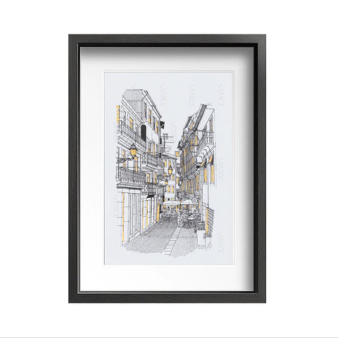 Porto Illustration TAURINA FOUNTAIN STREET  ( Limited Edition )  