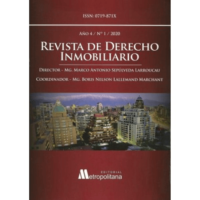 Revista De Derecho Inmobiliario. Año 4. N° 1 – 2020