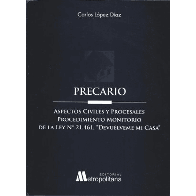 Precario,aspectos civiles y procesales,procedimiento monitorio ley N°21.461