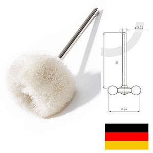 ESCOBILLA PARA FLEXIBLE CERDA ALGODON 24MM. CON EJE. NIQUA ALEMANIA