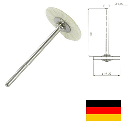 ESCOBILLA PARA FLEXIBLE CERDA BLANDA 22 MM CON EJE NIQUA ALEMANIA