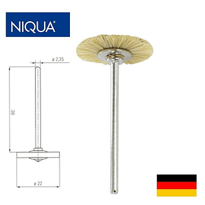 ESCOBILLA PARA FLEXIBLE CERDA MEDIA 19 MM CON EJE NIQUA ALEMANIA
