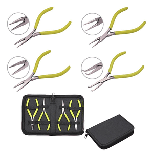 KIT DE 4 ALICATES MICROFINOS EN ESTUCHE