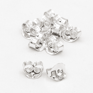 TUERCA DE PLATA GRANDE AG 925 6X7 MM. 5 PARES  perforación ø 0.8 mm