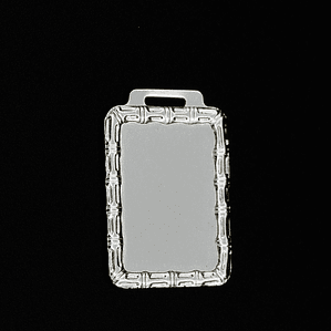 MEDALLA RECTANGULAR CON ADORNO 4 UNIDADES (PRODUCTO A PEDIDO)