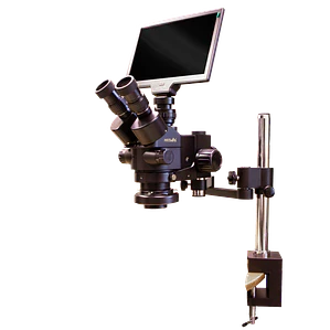MICROSCOPIO PARA ENGASTE CON BRAZO EXTENSIBLE y CAMARA