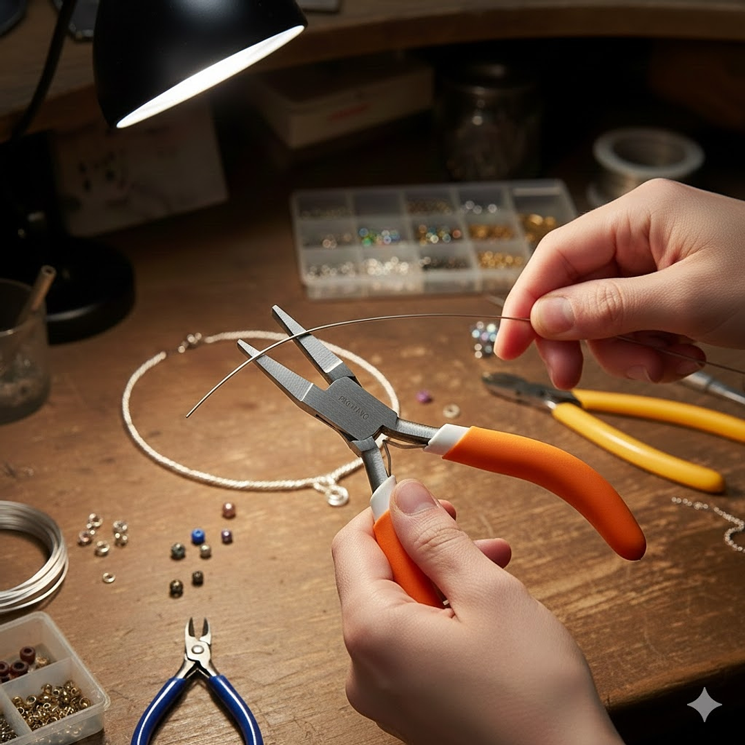 ALICATE JOYERO PUNTA PLANA Y MEDIA CAÑA 5/130 MM. 2