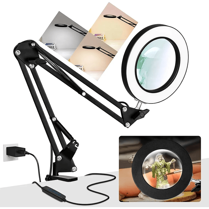 LAMPARA JOYERO C/LUPA 10X C/PRENSA 1