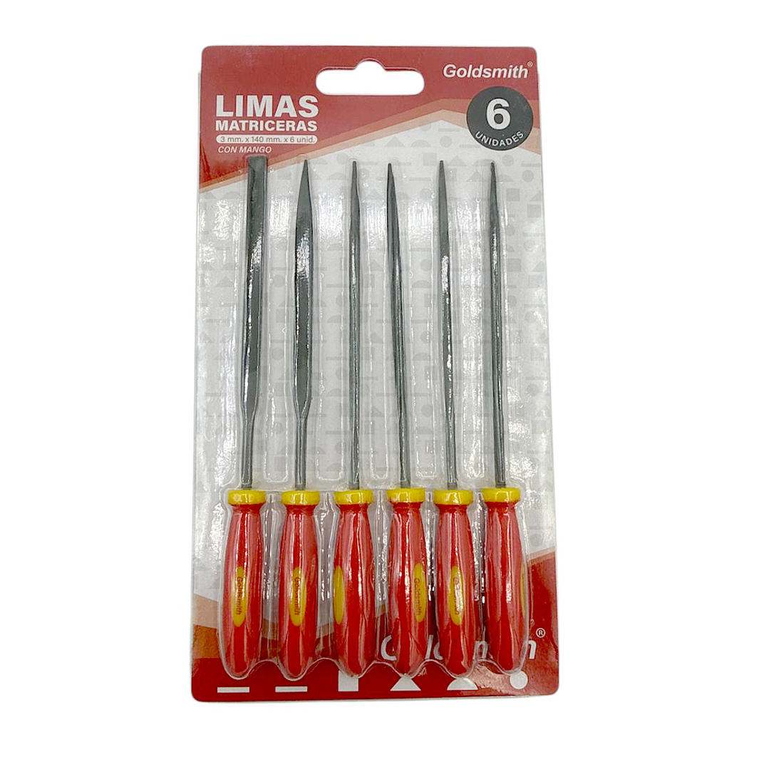 SET DE 6 LIMAS MATRICERAS BICOLOR GOLDSMITH 2