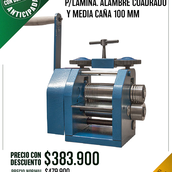 ENTREGA DESDE EL 15 DE JUNIO - LAMINADOR GOLDSMITH® P/LAMINA. ALAMBRE CUADRADO Y MEDIA CAÑA 100 MM 4