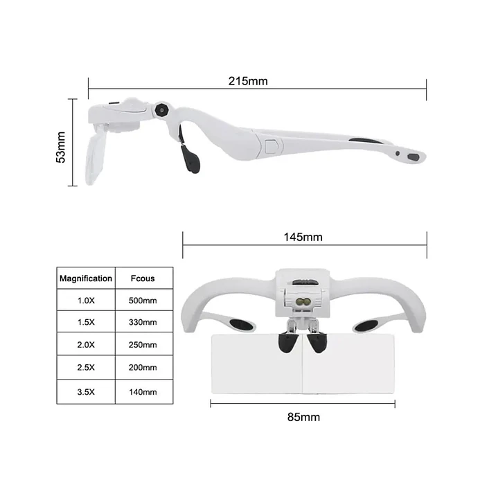 LENTE OPTIVISOR C/5 LENTES Y LUZ LED A 3 PILAS  2