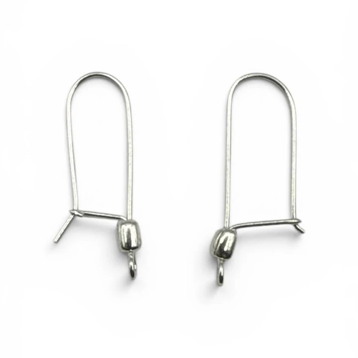 GANCHOS DE PLATA PARA AROS CON MOSTACILLA X PAR PP-G4 1