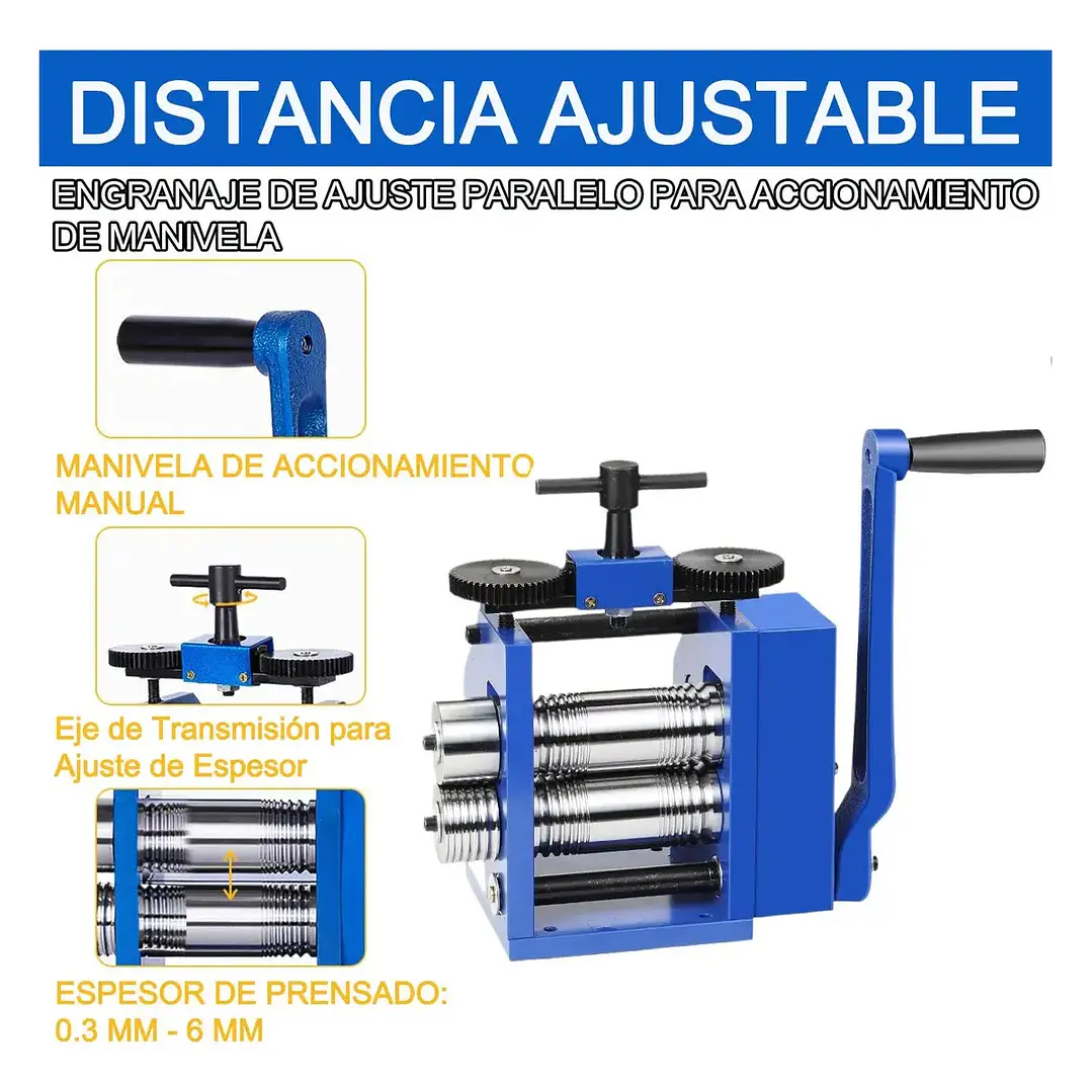 LAMINADOR MANUAL MINI P/ALAM CUAD-RED Y 1/2 CAÑAS 6