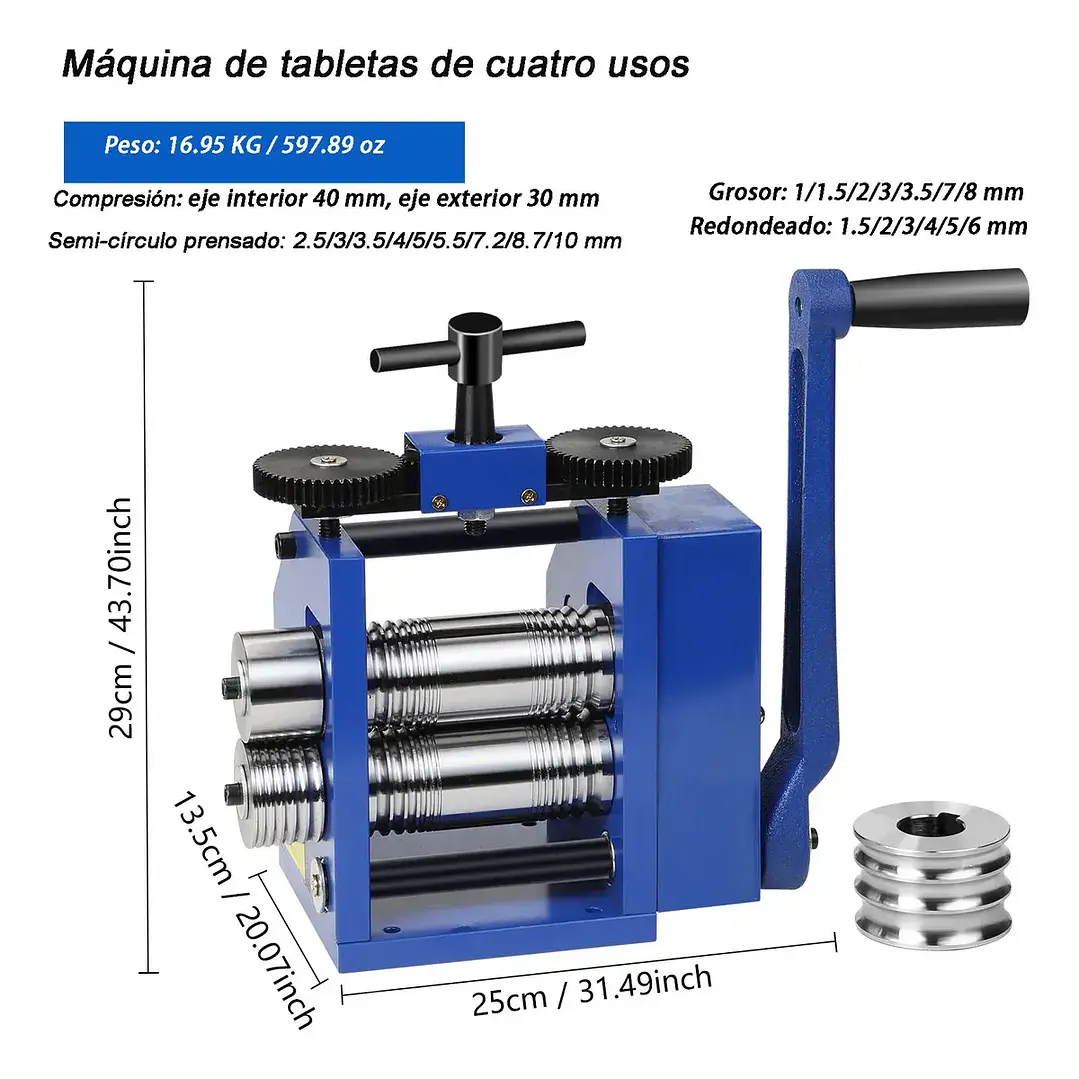LAMINADOR MANUAL MINI P/ALAM CUAD-RED Y 1/2 CAÑAS 1