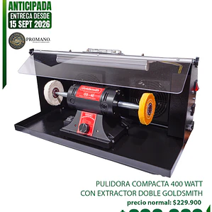 ENTREGA DESDE EL 15 SEPT  - PULIDORA COMPACTA 400 WATT CON EXTRACTOR DOBLE GOLDSMITH 