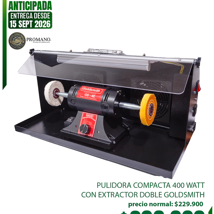 ENTREGA DESDE EL 15 SEPT  - PULIDORA COMPACTA 400 WATT CON EXTRACTOR DOBLE GOLDSMITH  1