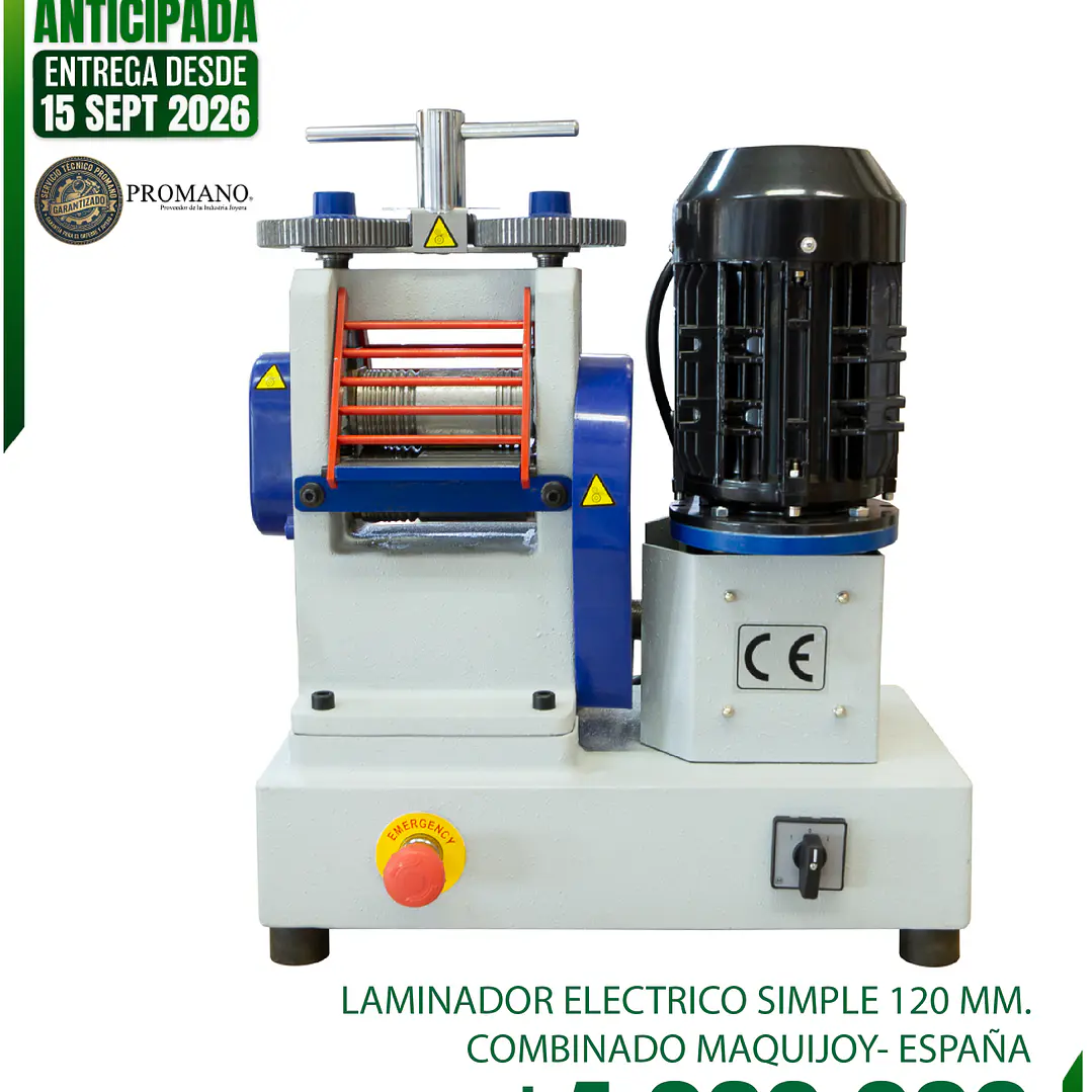 ENTREGA DESDE EL 15 SEPT - LAMINADOR ELECTRICO SIMPLE 120 MM. COMBINADO MAQUIJOY- ESPAÑA 1