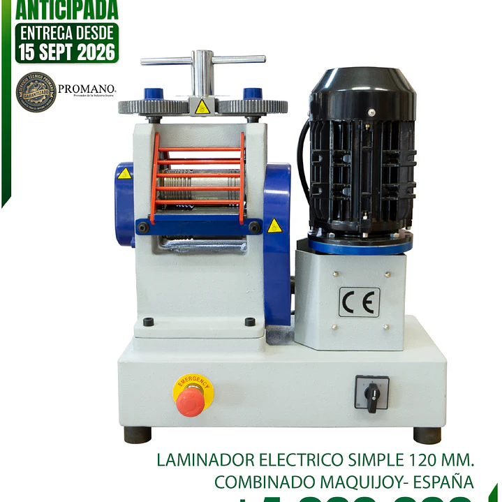 ENTREGA DESDE EL 15 SEPT - LAMINADOR ELECTRICO SIMPLE 120 MM. COMBINADO MAQUIJOY- ESPAÑA 1