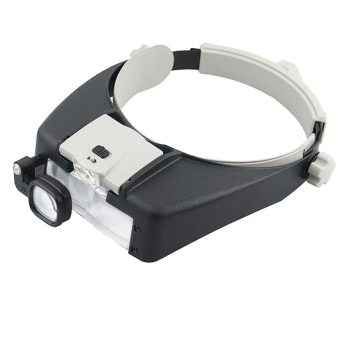LUPA VISERA AJUSTABLE 2 LED  1.5X, 6X, 8X 4