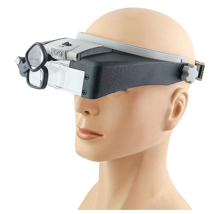 LUPA VISERA AJUSTABLE 2 LED  1.5X, 6X, 8X 5