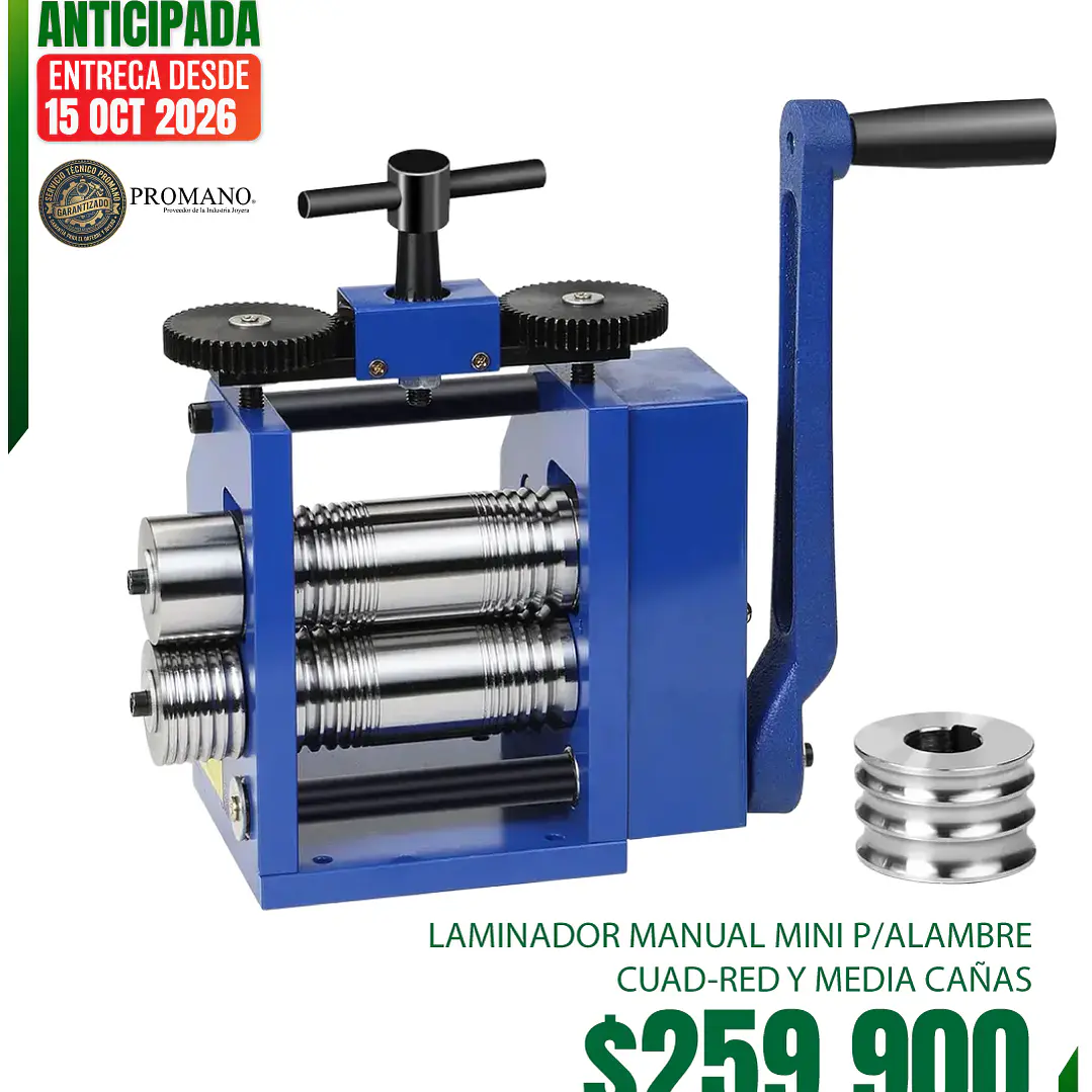 ENTREGA DESDE EL 15 OCT. - LAMINADOR MANUAL MINI P/ALAM CUAD-RED Y 1/2 CAÑAS 1