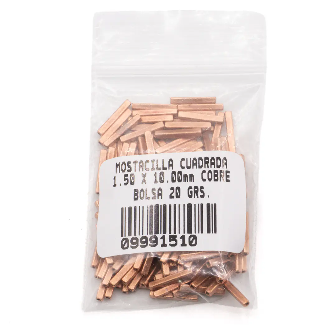 MOSTACILLA CUADRADA 1.15 X 10 MM. COBRE  20 GRS. 4