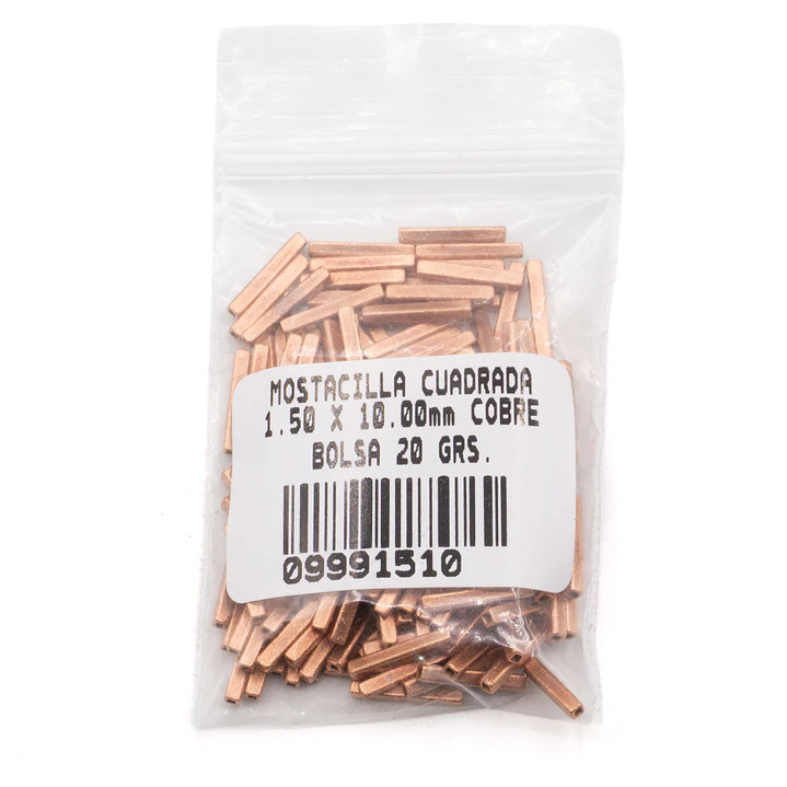 MOSTACILLA CUADRADA 1.15 X 10 MM. COBRE  20 GRS. 4