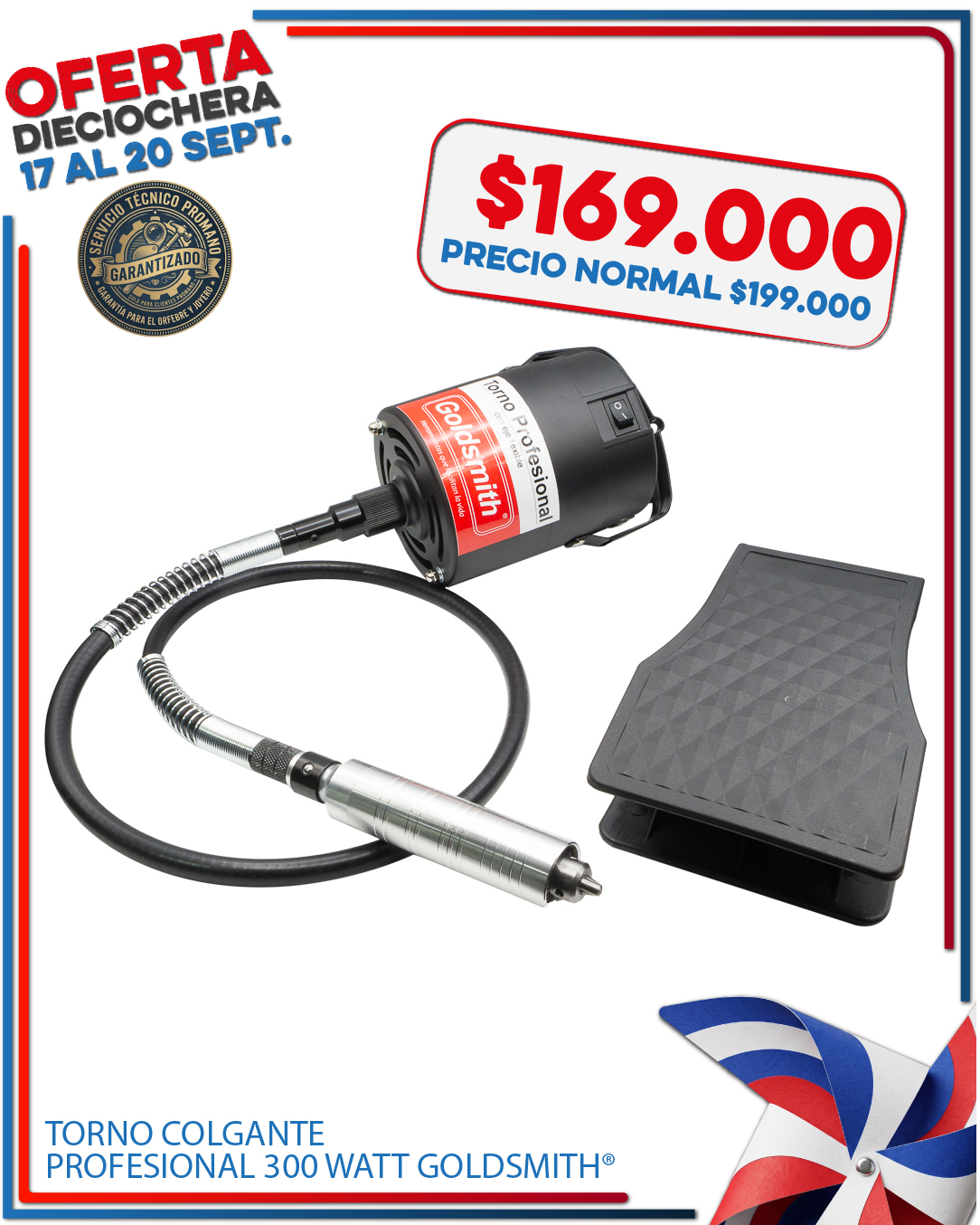 TORNO COLGANTE PROFESIONAL GOLDSMITH® 300 WATT