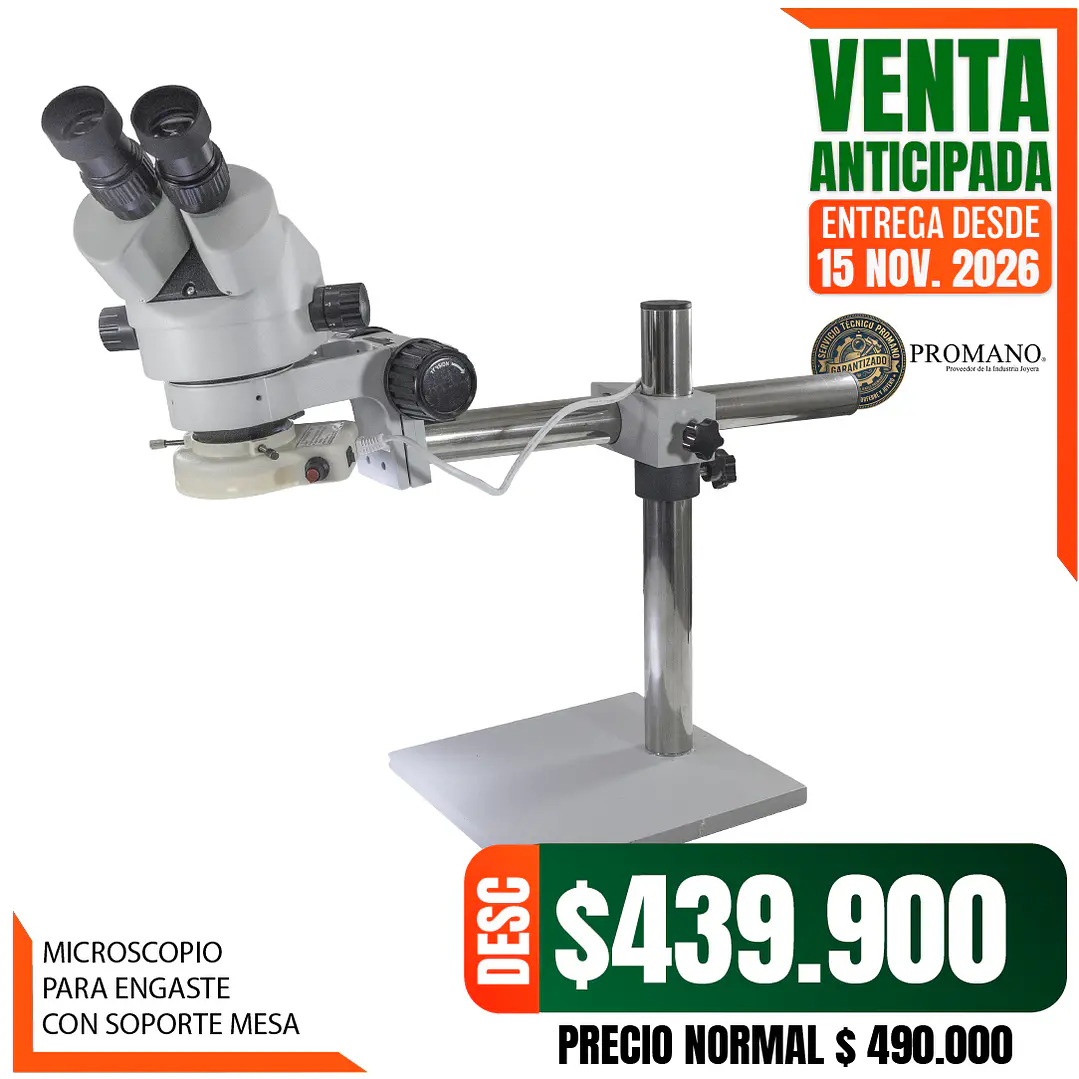 VENTA ANTICIPADA > ENTREGA DESDE EL 15 DE NOV. - MICROSCOPIO PARA ENGASTE CON SOPORTE DE MESA 1