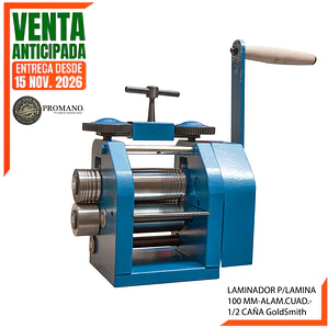 VENTA ANTICIPADA > ENTREGA DESDE EL 15 DE NOV. - LAMINADOR GOLDSMITH® P/LAMINA. ALAMBRE CUADRADO Y MEDIA CAÑA 100 MM