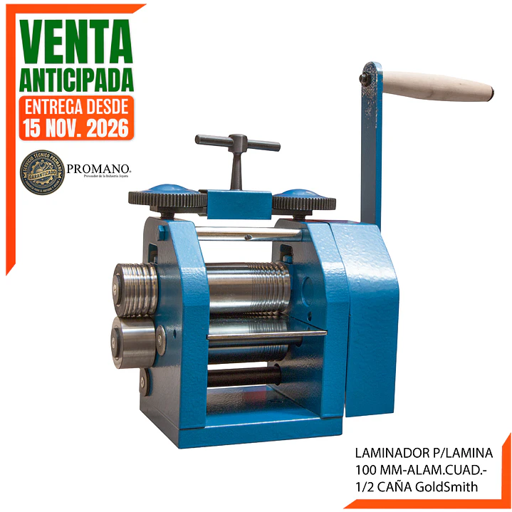 ENTREGA DESDE EL 15 OCT. - LAMINADOR MANUAL MINI P/ALAM CUAD-RED Y 1/2 CAÑAS 1
