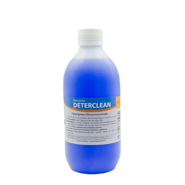 DETERCLEAN DETERGENTE PARA TAMBOR DE BRILLO. ULTRASONIDOS Y ELECTROMAGNETICA. 500 C.C. 1