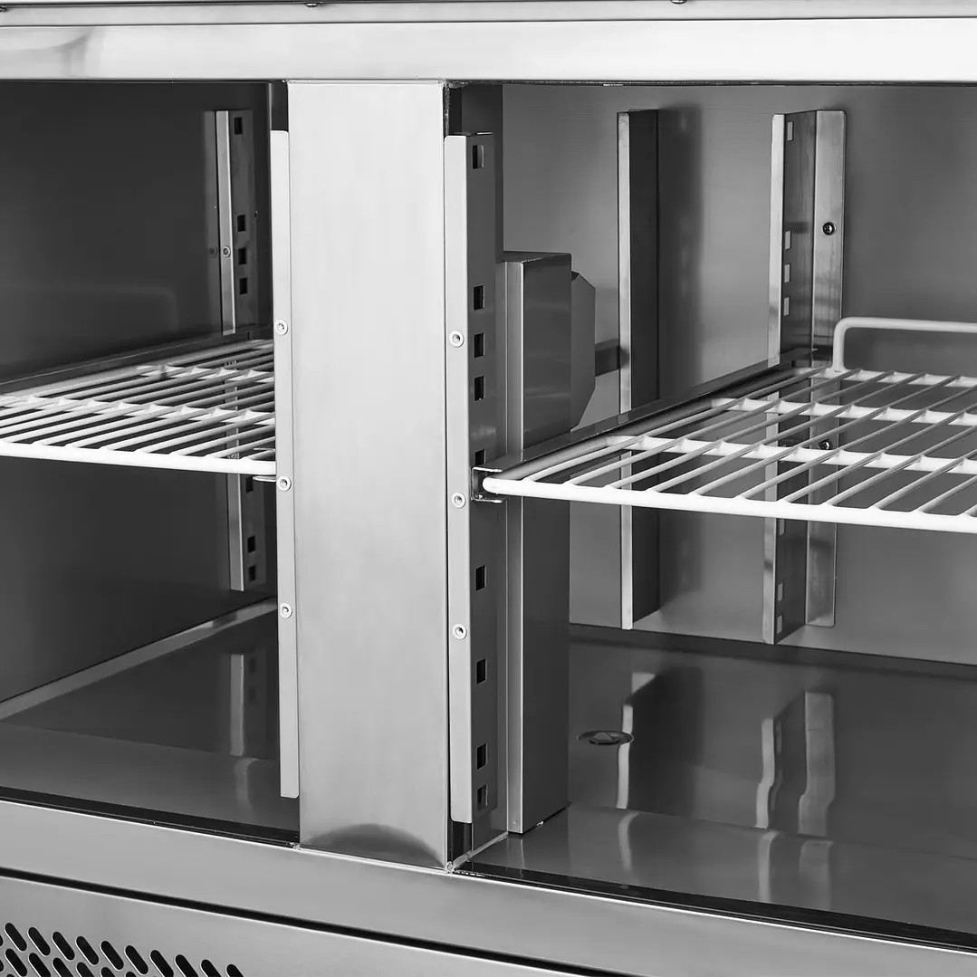 Mesón Saladette 2 Ptas Cubierta Acero Inox VMRSL-370 Benefit Ventus 6