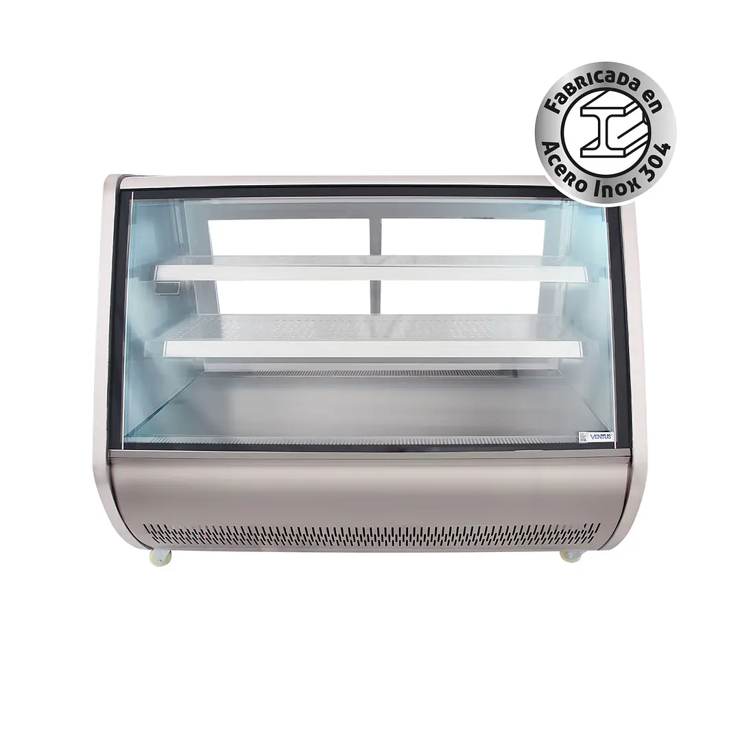 Vitrina Refrigerada Vidrio Curvo Fer-1500 Inox Ventus 5