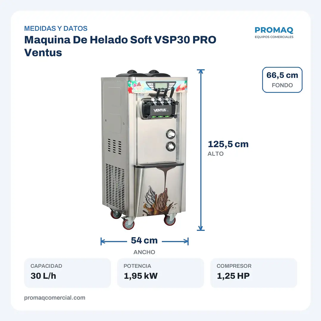 Maquina De Helado Soft VSP30 PRO Ventus 2