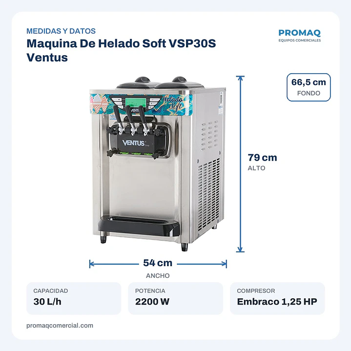 Maquina De Helado Soft VSP30S Ventus 2