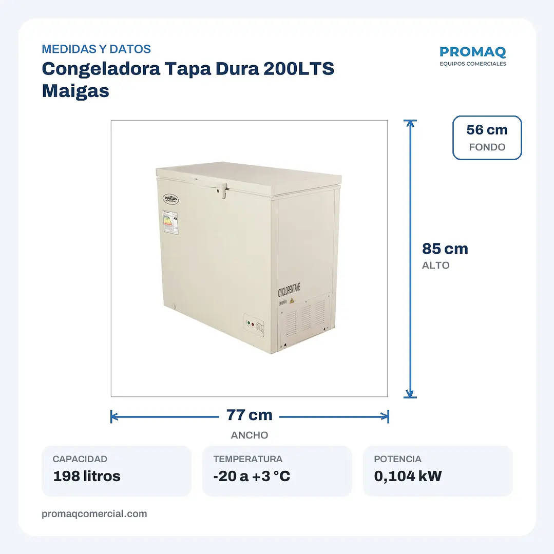 Congeladora Tapa Dura 200LTS Maigas 2