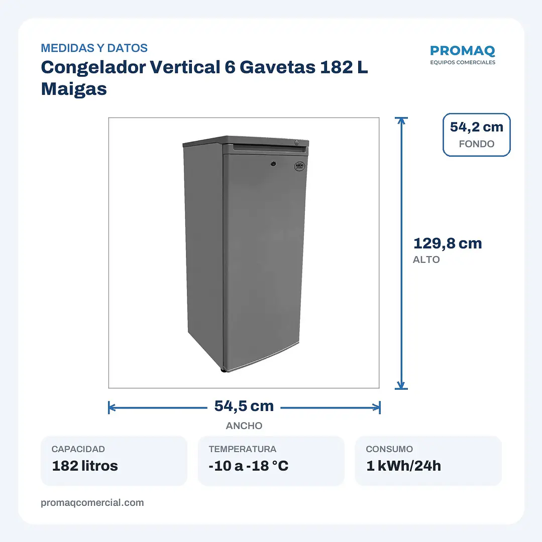 Congelador Vertical 6 Gavetas 182 L Maigas 2