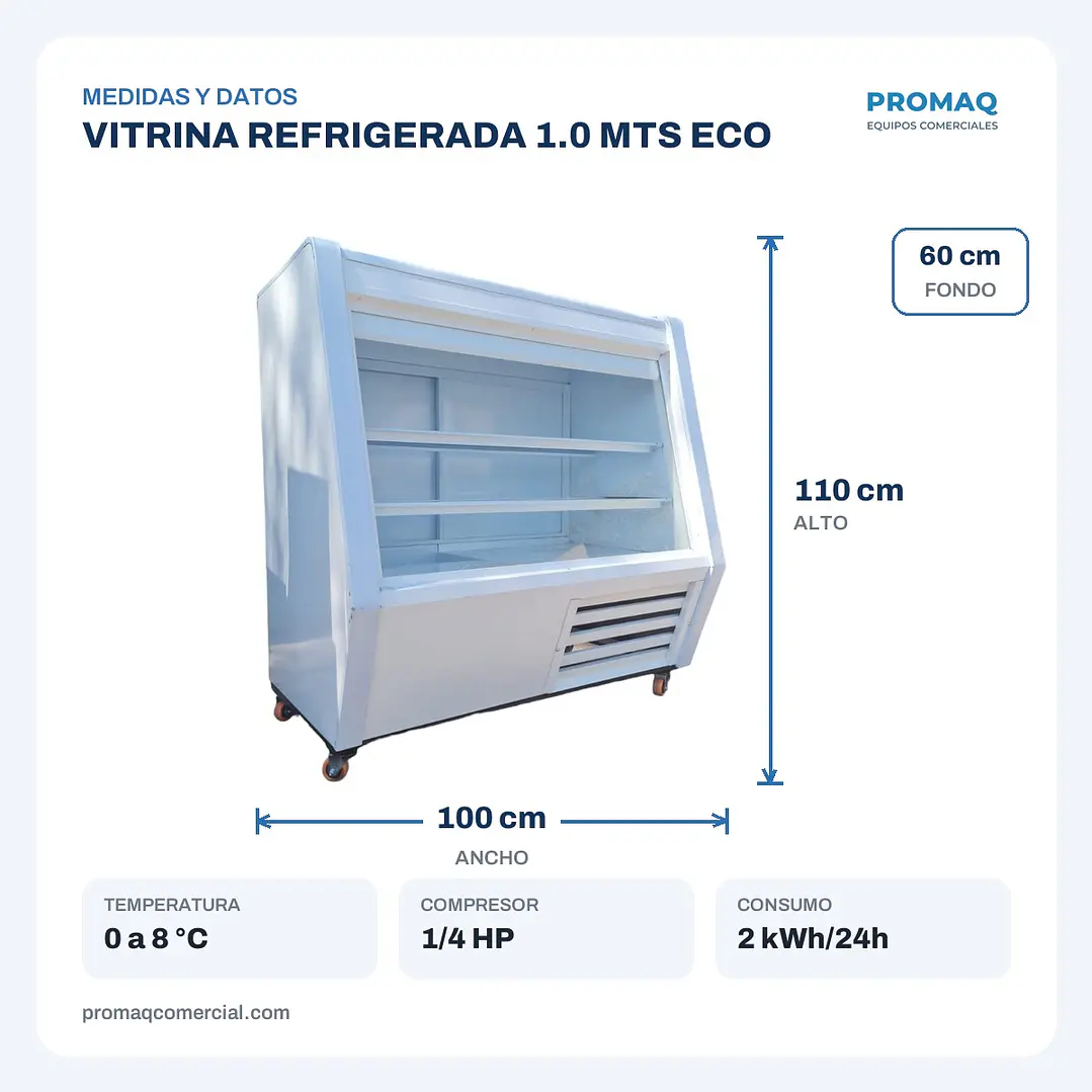 VITRINA REFRIGERADA 1.0 MTS ECO 2
