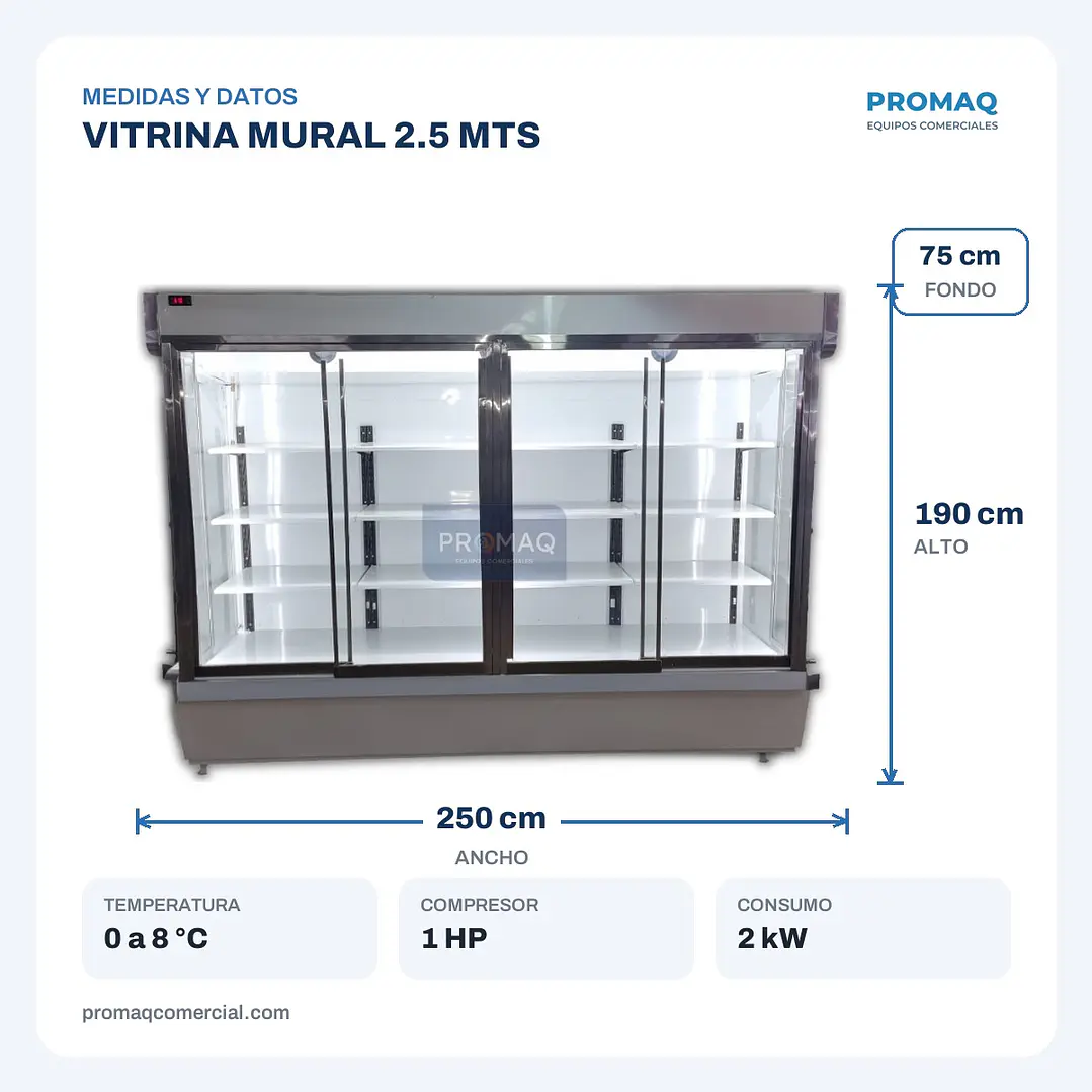 VITRINA MURAL 2.5 MTS 2
