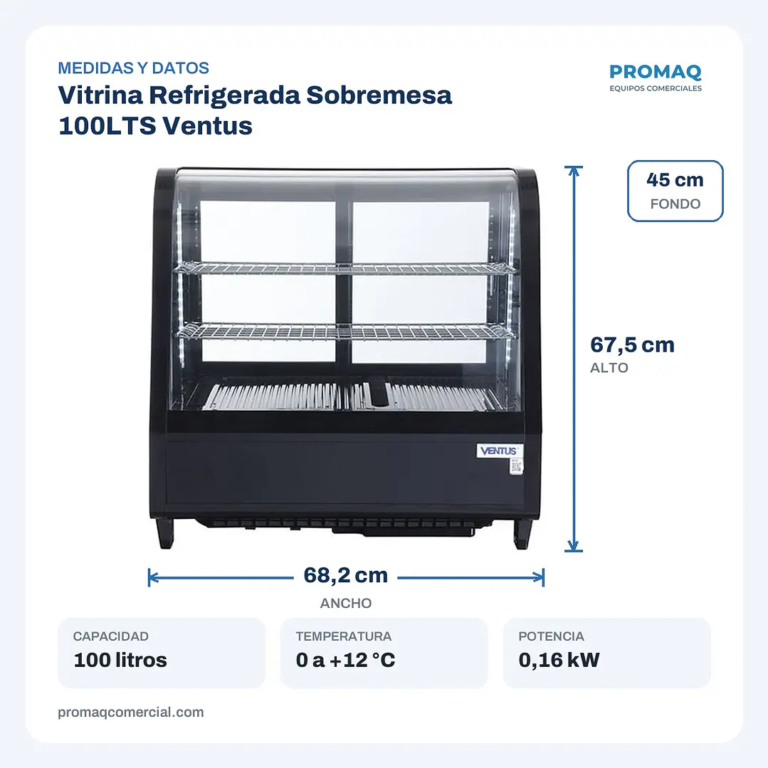 Vitrina Refrigerada Sobremesa 100LTS Ventus 2