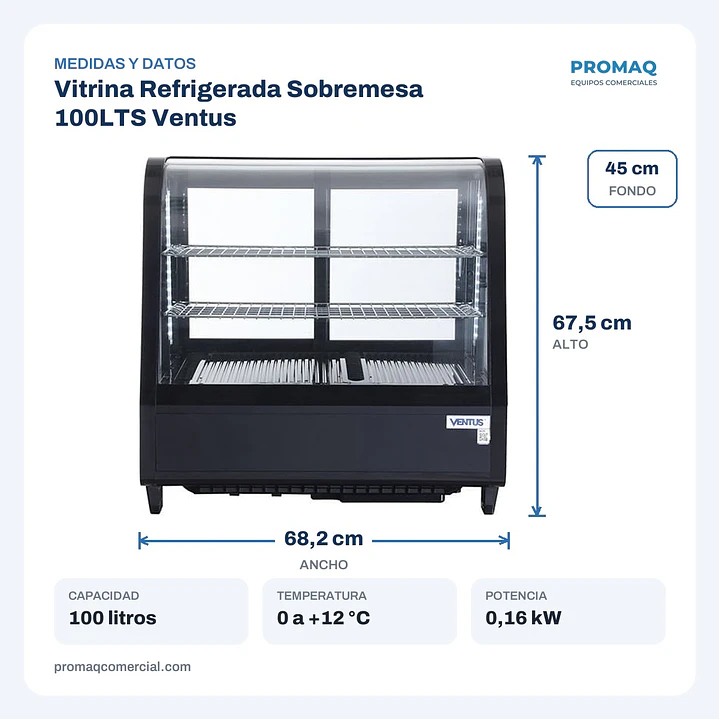 Vitrina Refrigerada Sobremesa 100LTS Ventus 2